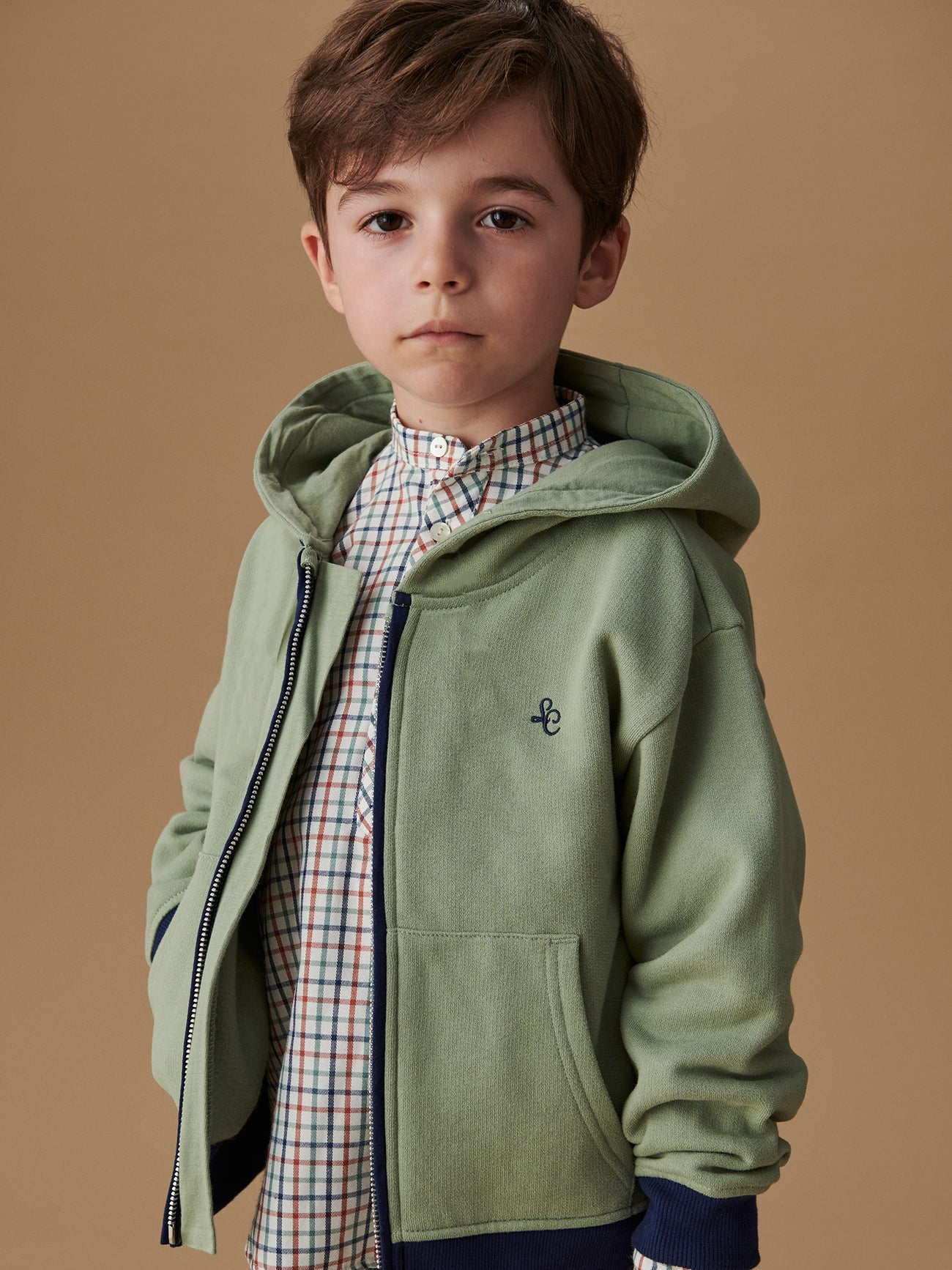 Dusty Sage Luca Boy Hooded Sweatshirt