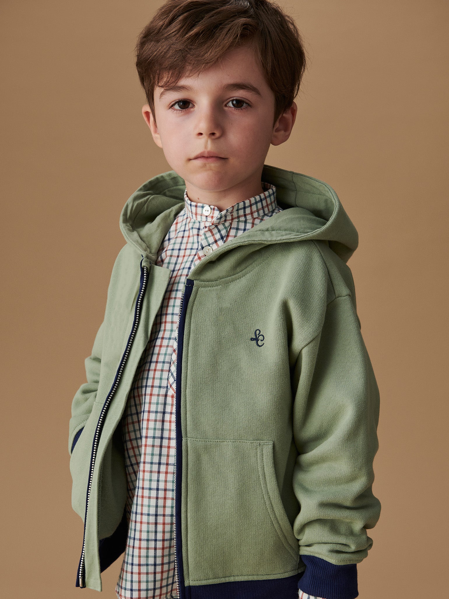 Dusty Sage Luca Boy Hooded Sweatshirt