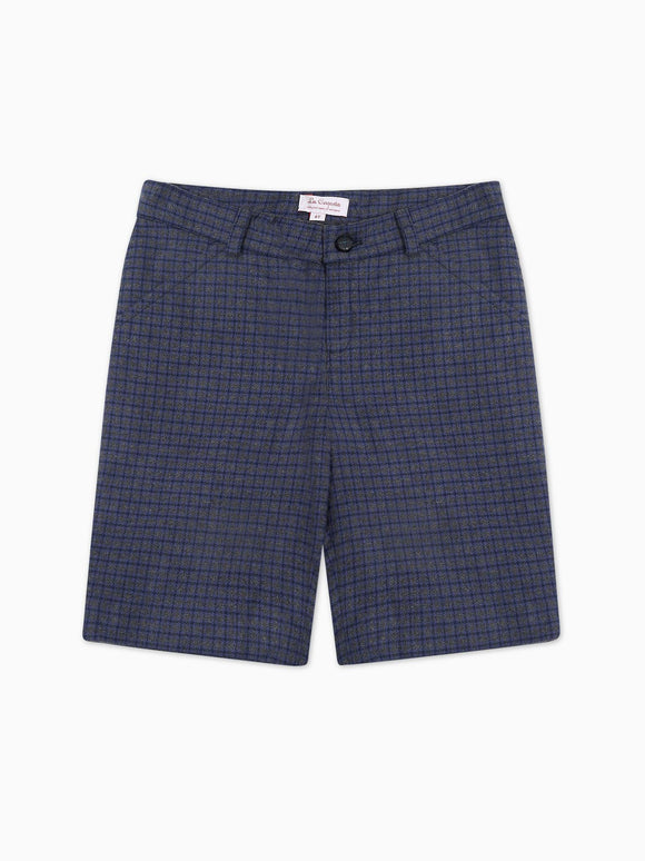 Blue Check Lucas Boy Shorts