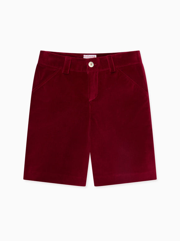 Burgundy Lucas Velvet Boy Shorts