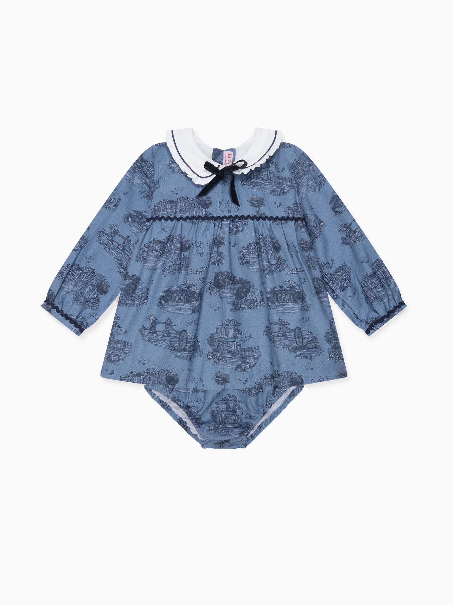 Blue Toile De Jouy Luisetta Baby Girl Set