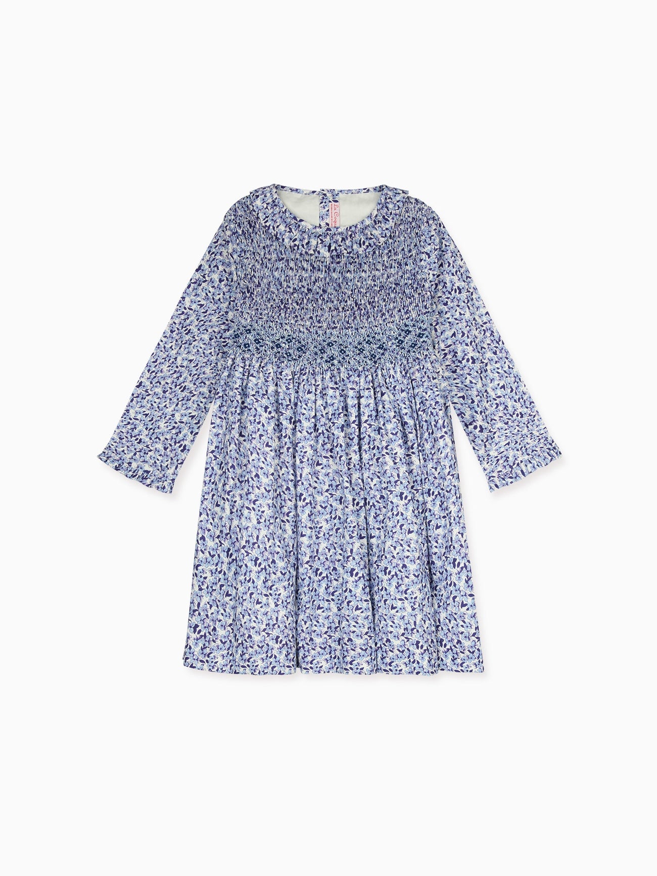 Blue Floral Manzanilla Girl Hand-Smocked Dress