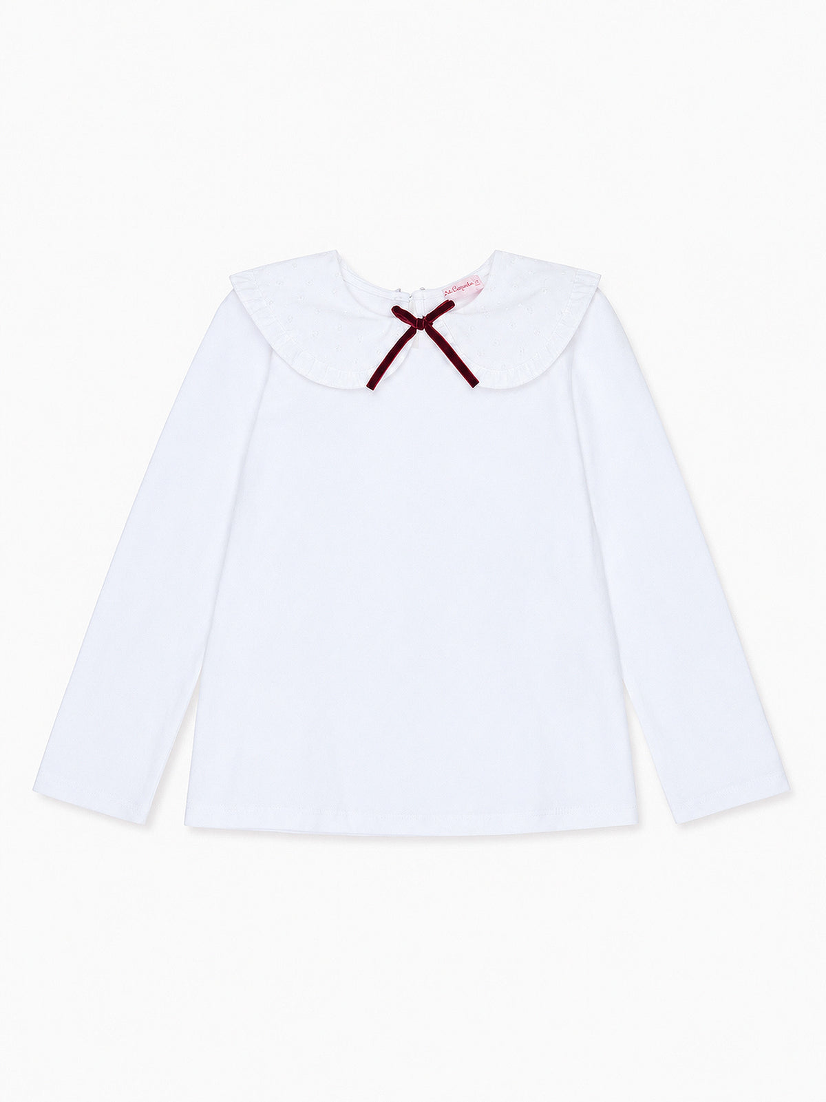 White & Burgundy Macerena Long Sleeve Girl Top