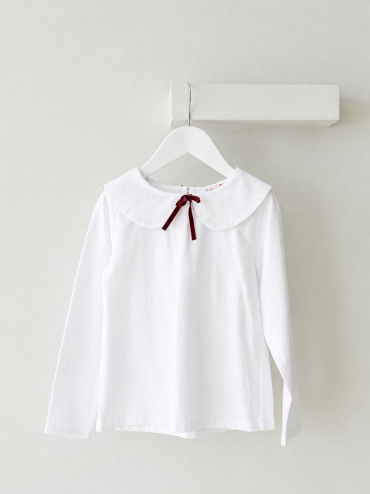 White & Burgundy Macerena Long Sleeve Girl Top