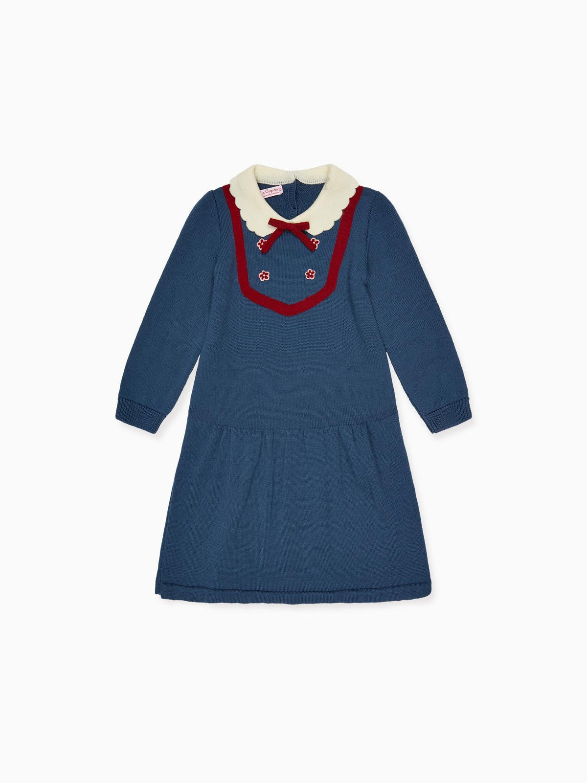 Petrol Blue Madena Girl Merino Knitted Dress