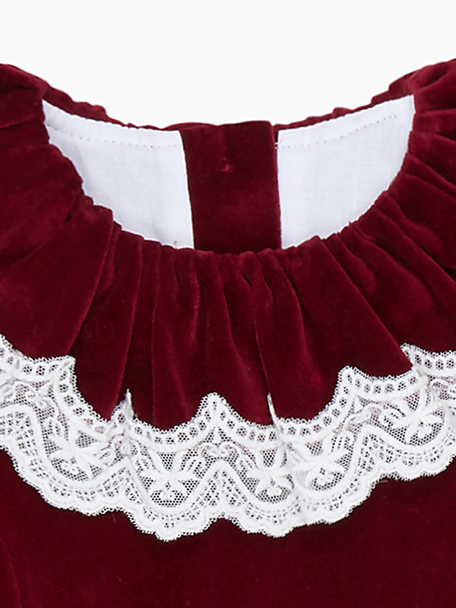Burgundy Maranta Girl Velvet Dress