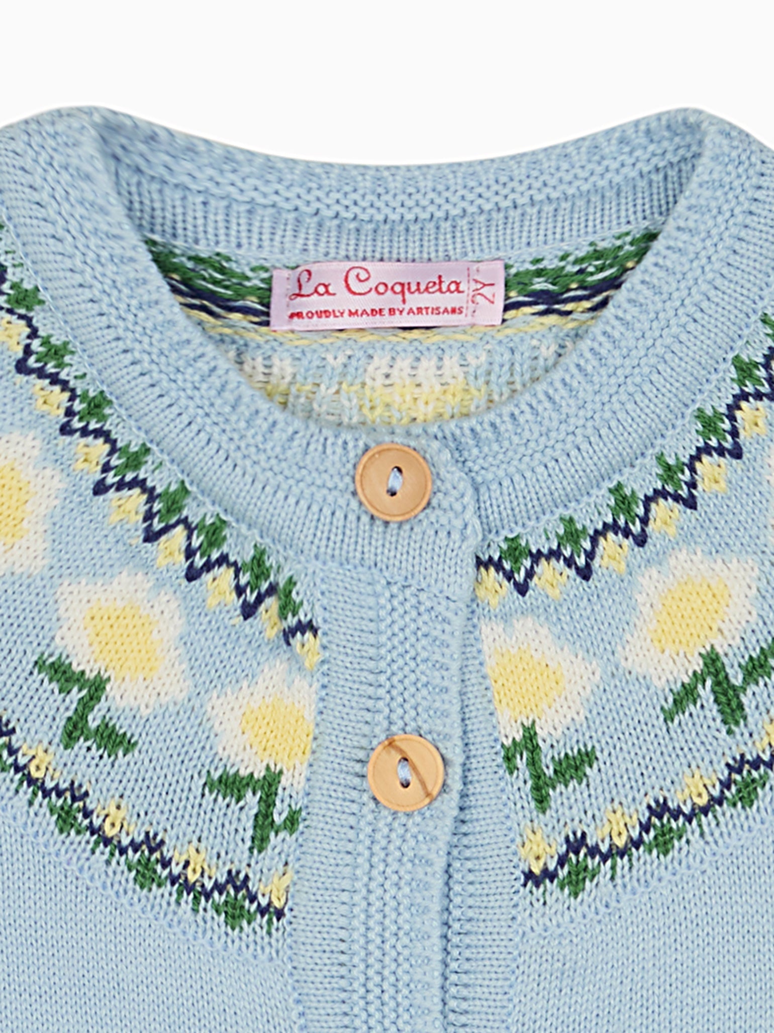 Dusty Blue Margarita Cotton Baby Girl Cardigan