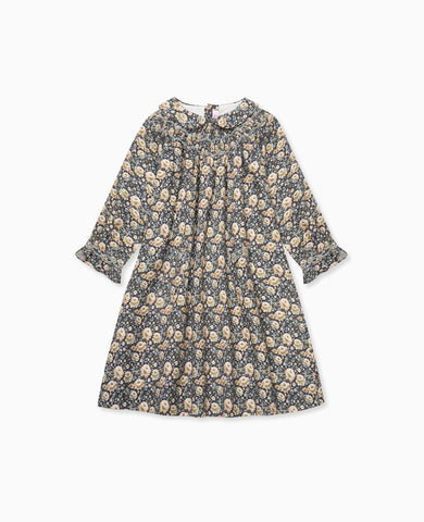 Navy Floral Margot Girl Hand-Smocked Dress