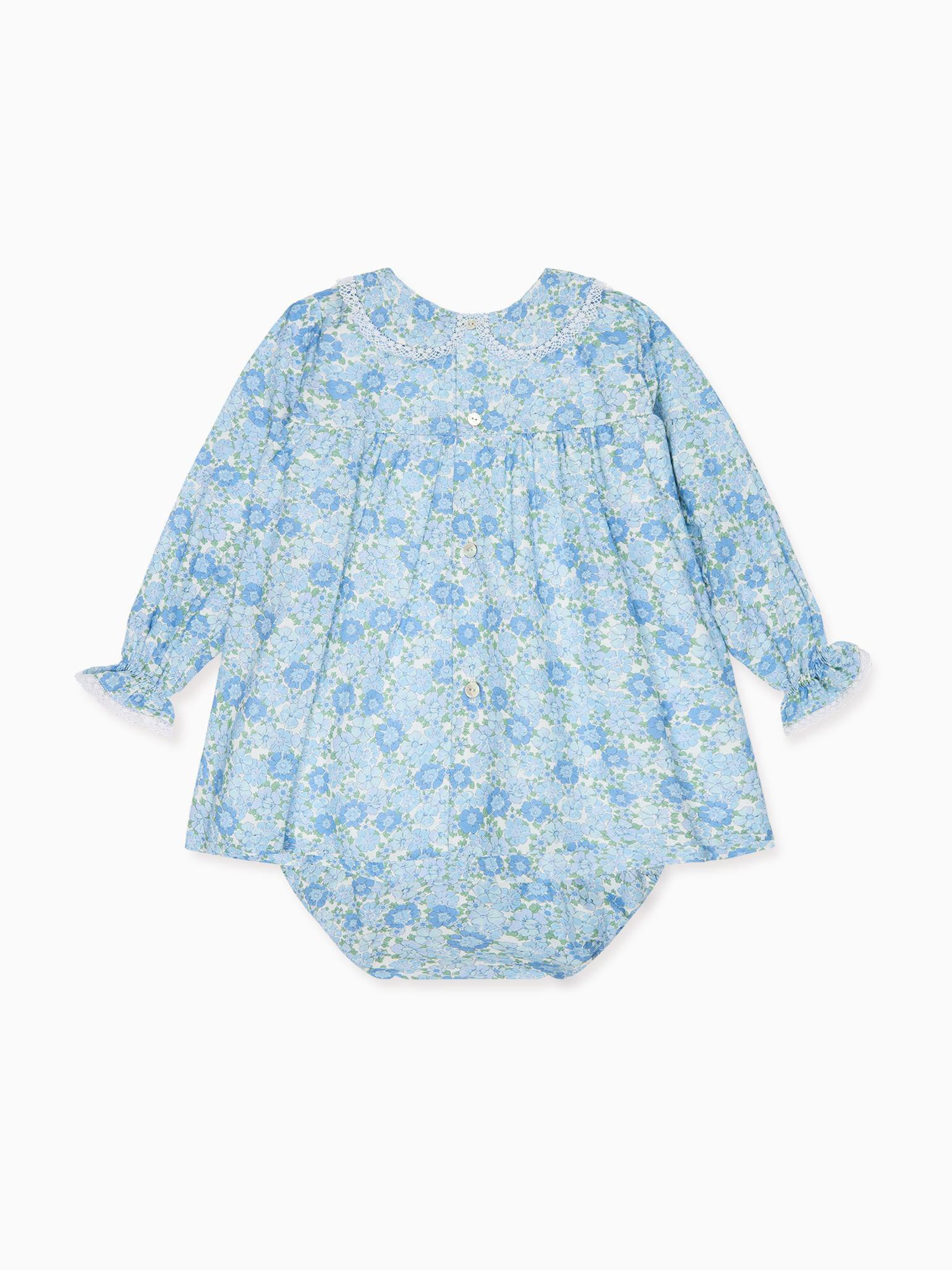 Blue Floral Maribel Baby Girl Set