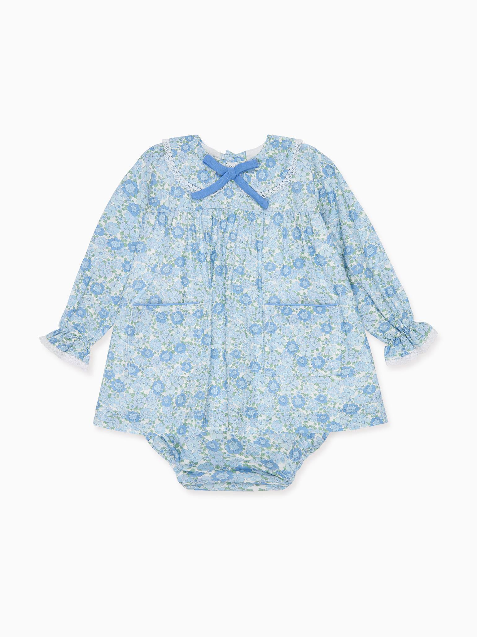 Blue Floral Maribel Baby Girl Set