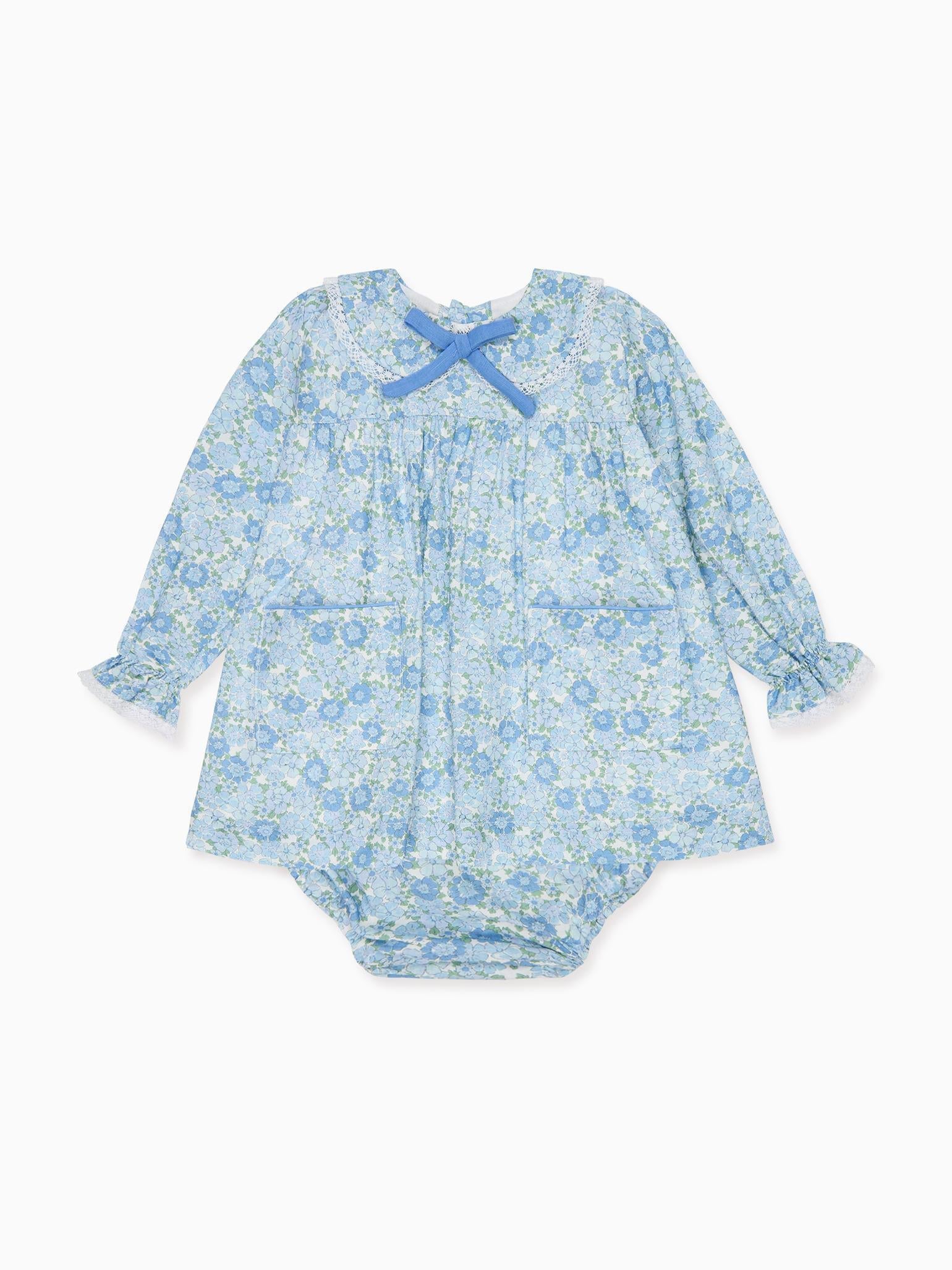 Blue Floral Maribel Baby Girl Set