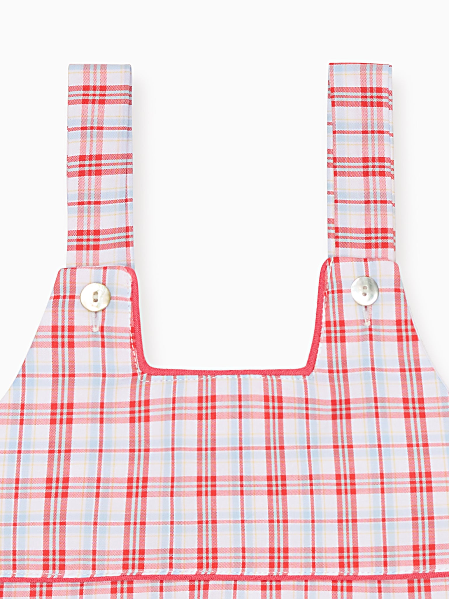 Red Check Marina Baby Romper Overalls