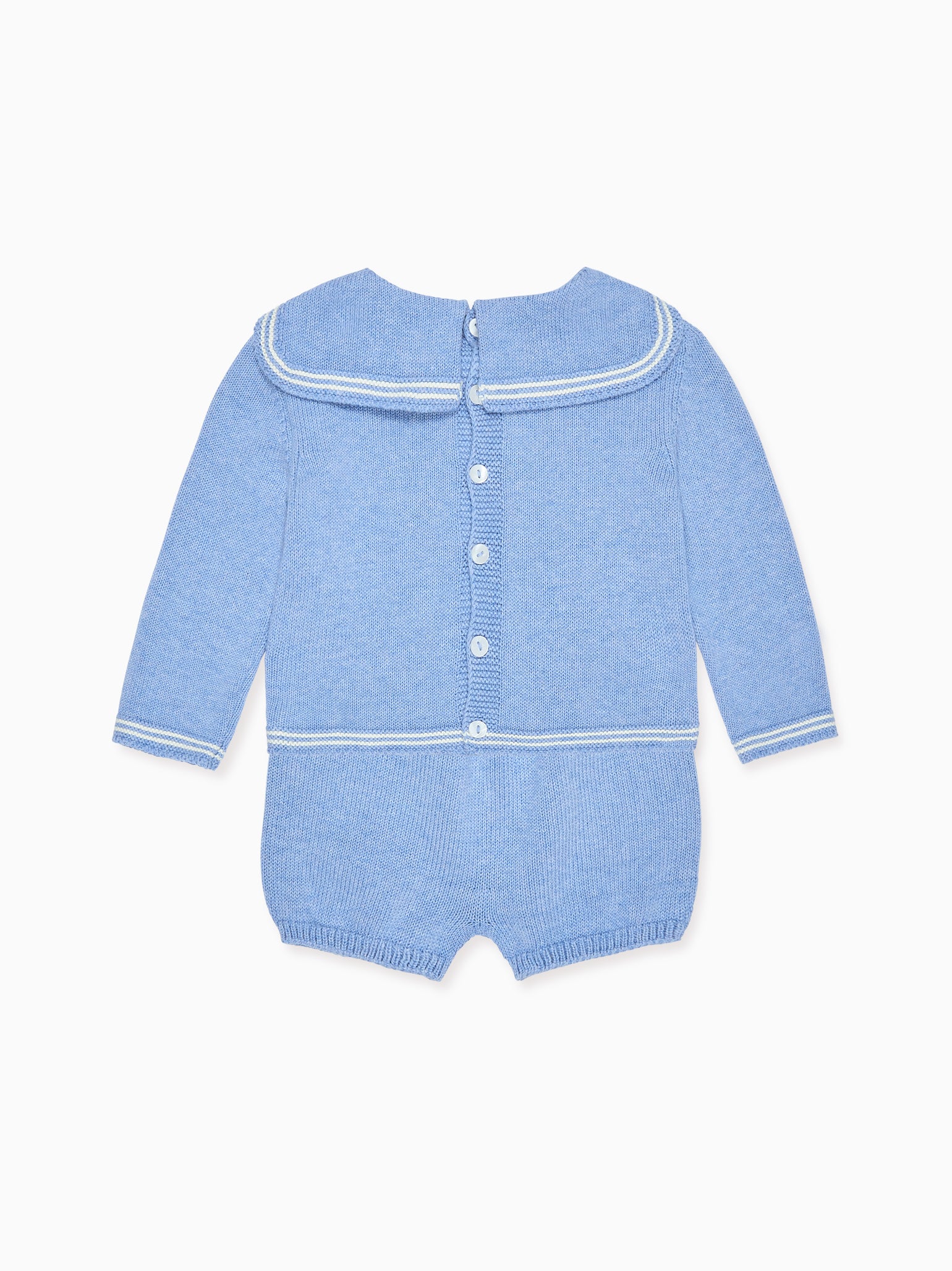 Blue Marino Cotton Baby Knitted Set