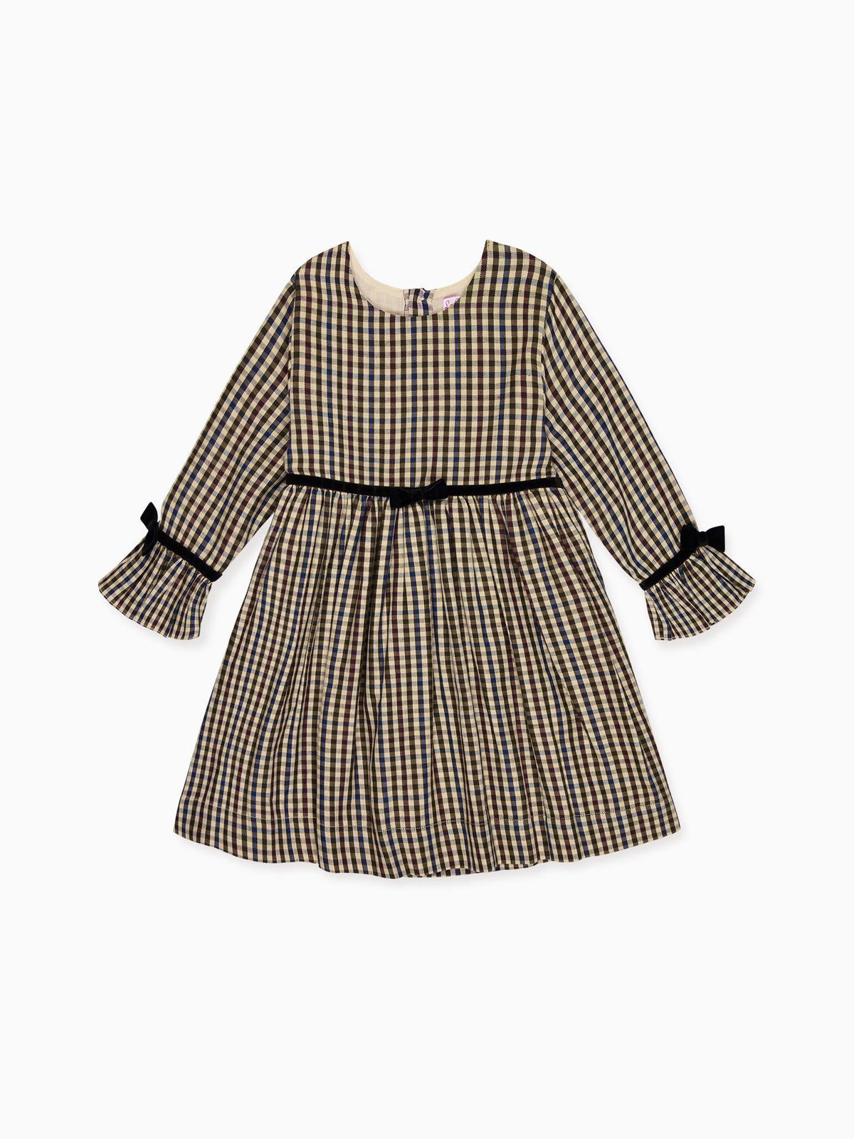 Burgundy Check Marta Girl Dress