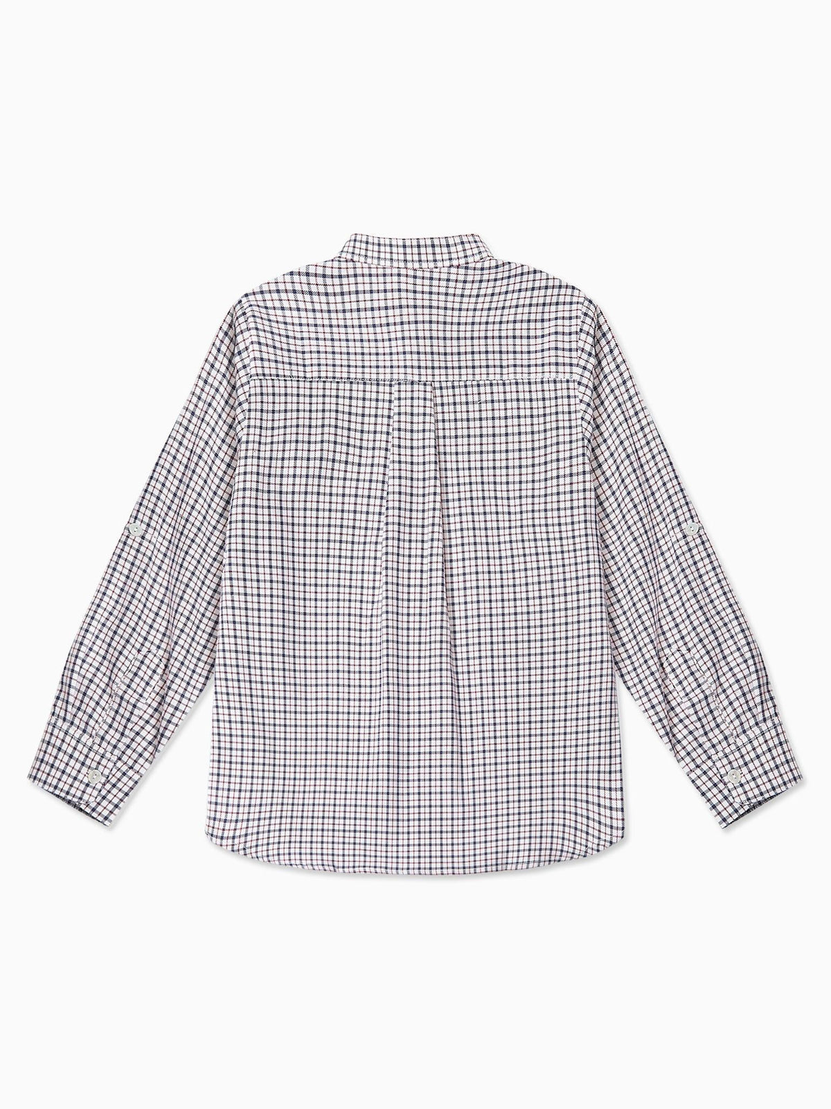 Burgundy Check Mateo Long Sleeve Boy Shirt