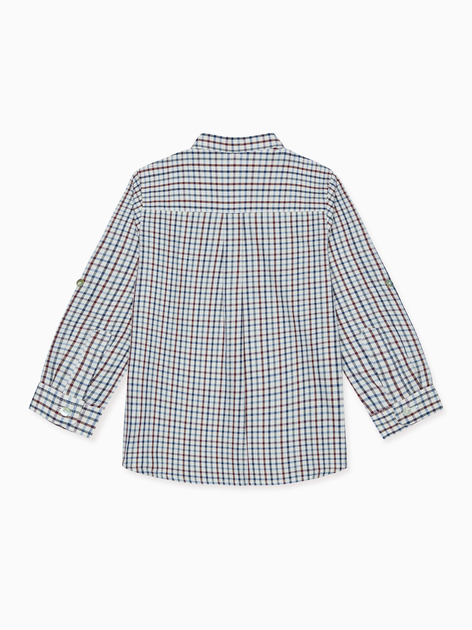 Burgundy Check Mateo Long Sleeve Boy Shirt