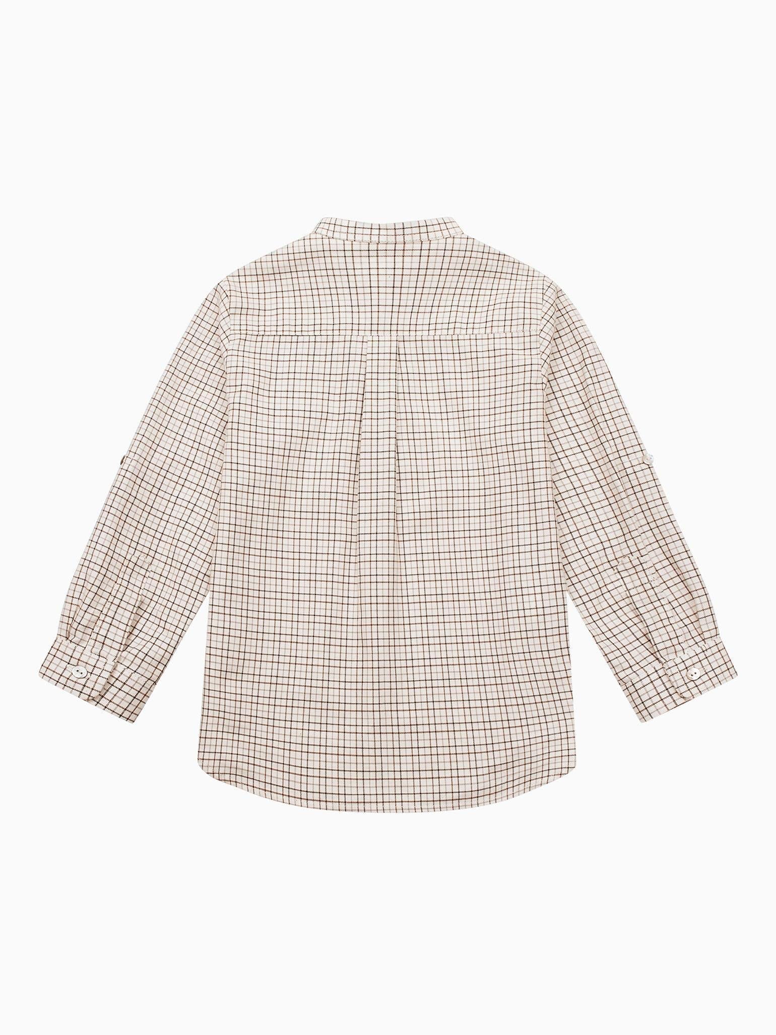 Caramel Check Mateo Long Sleeve Boy Shirt