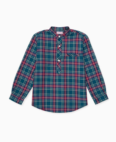 Green Tartan Mateo Long Sleeve Boy Shirt