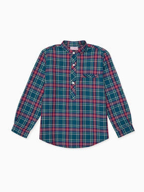 Green Tartan Mateo Long Sleeve Boy Shirt