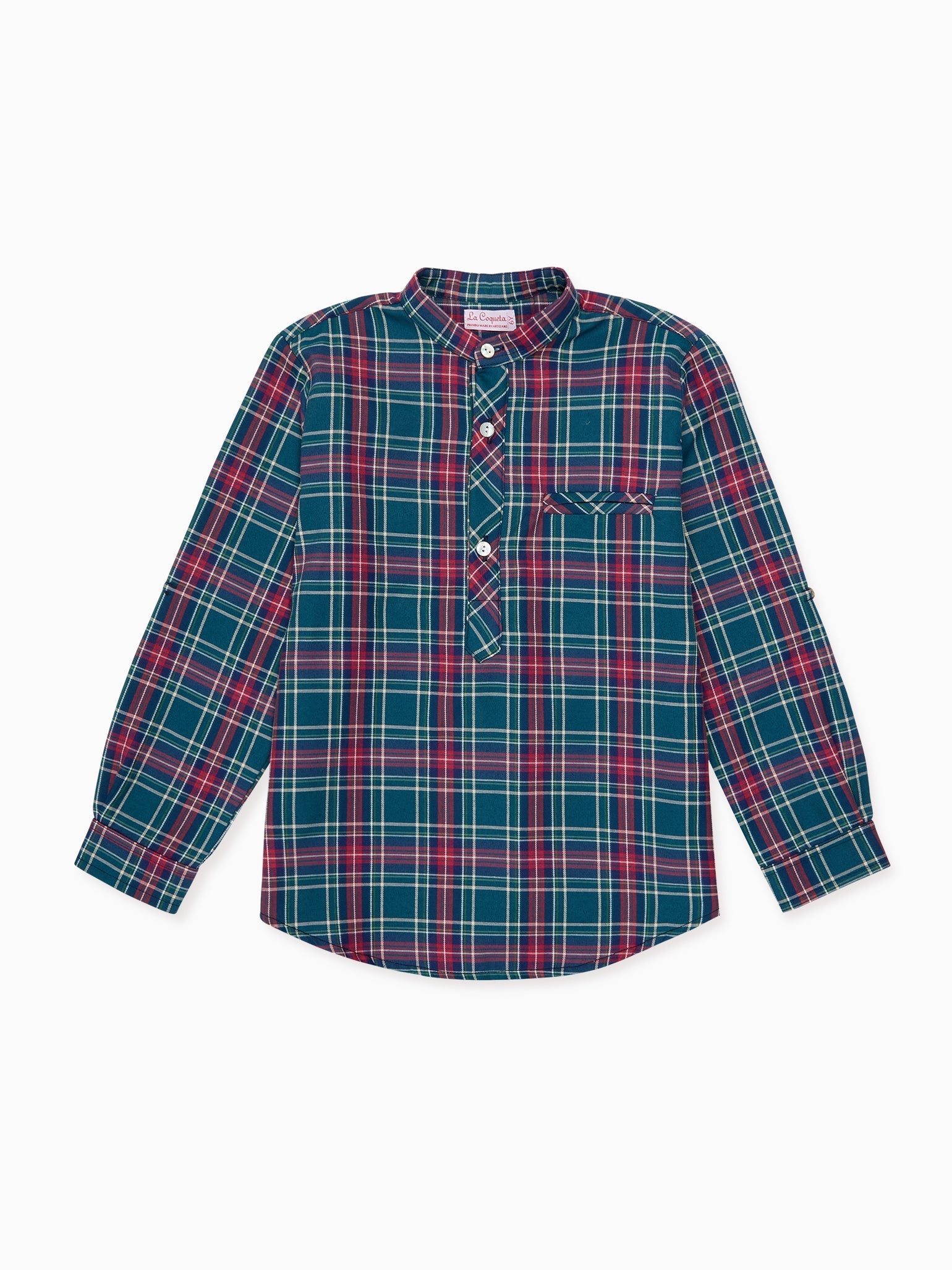 Green Tartan Mateo Long Sleeve Boy Shirt