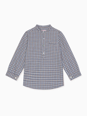 Grey Check Mateo Long Sleeve Boy Shirt