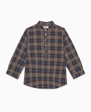 Blue Check Mateo Long Sleeve Boy Shirt