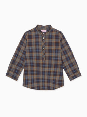 Blue Check Mateo Long Sleeve Boy Shirt