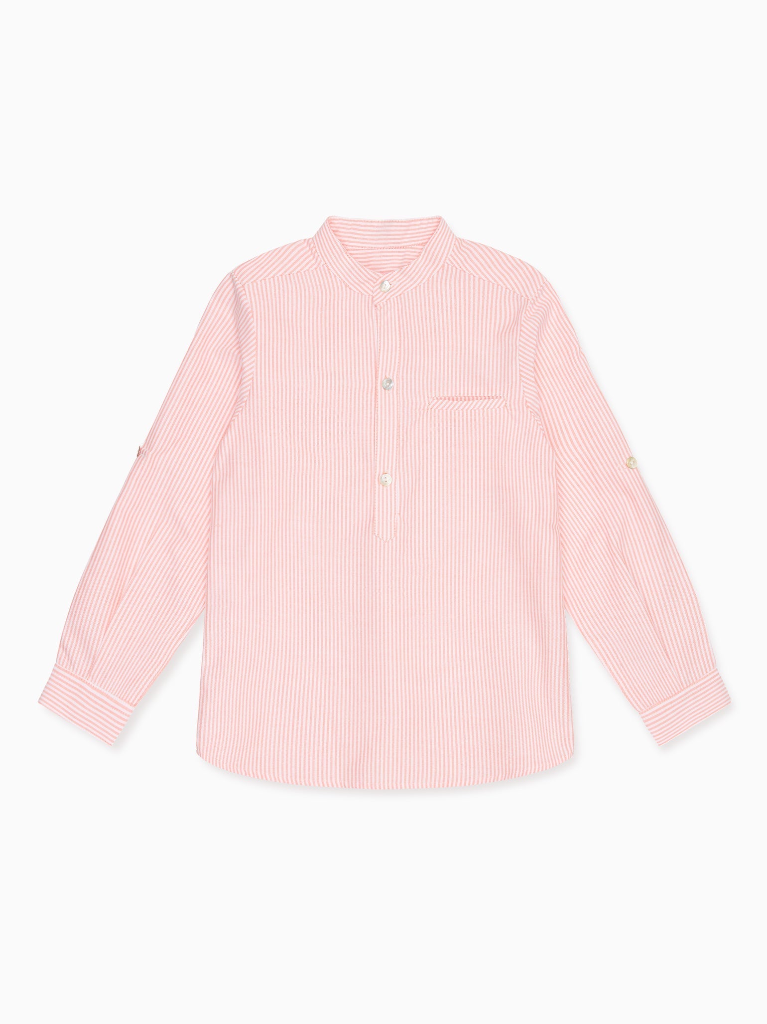 Orange Stripe Mateo Long Sleeve Boy Shirt