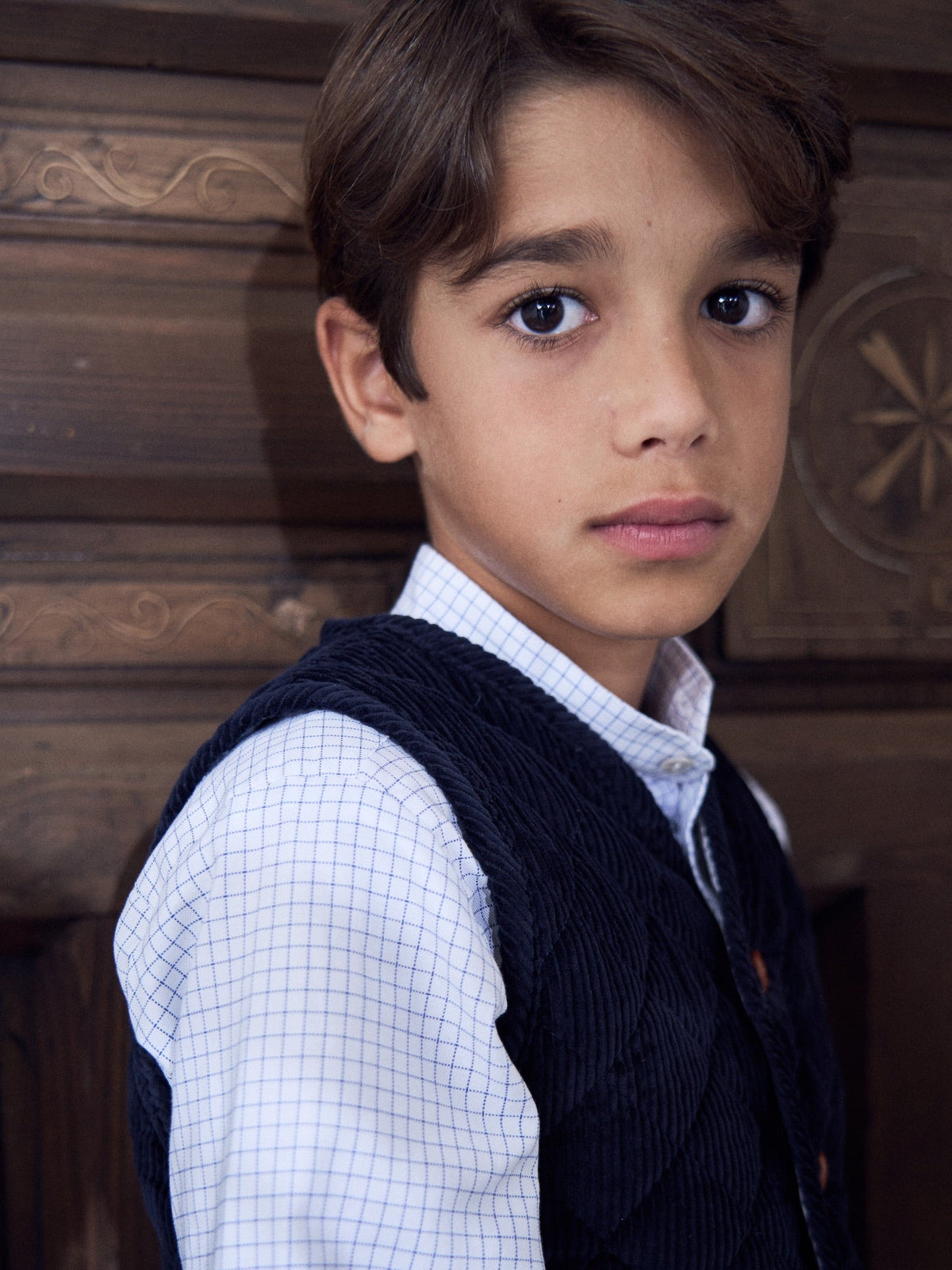 Blue Check Mateo Long Sleeve Boy Shirt