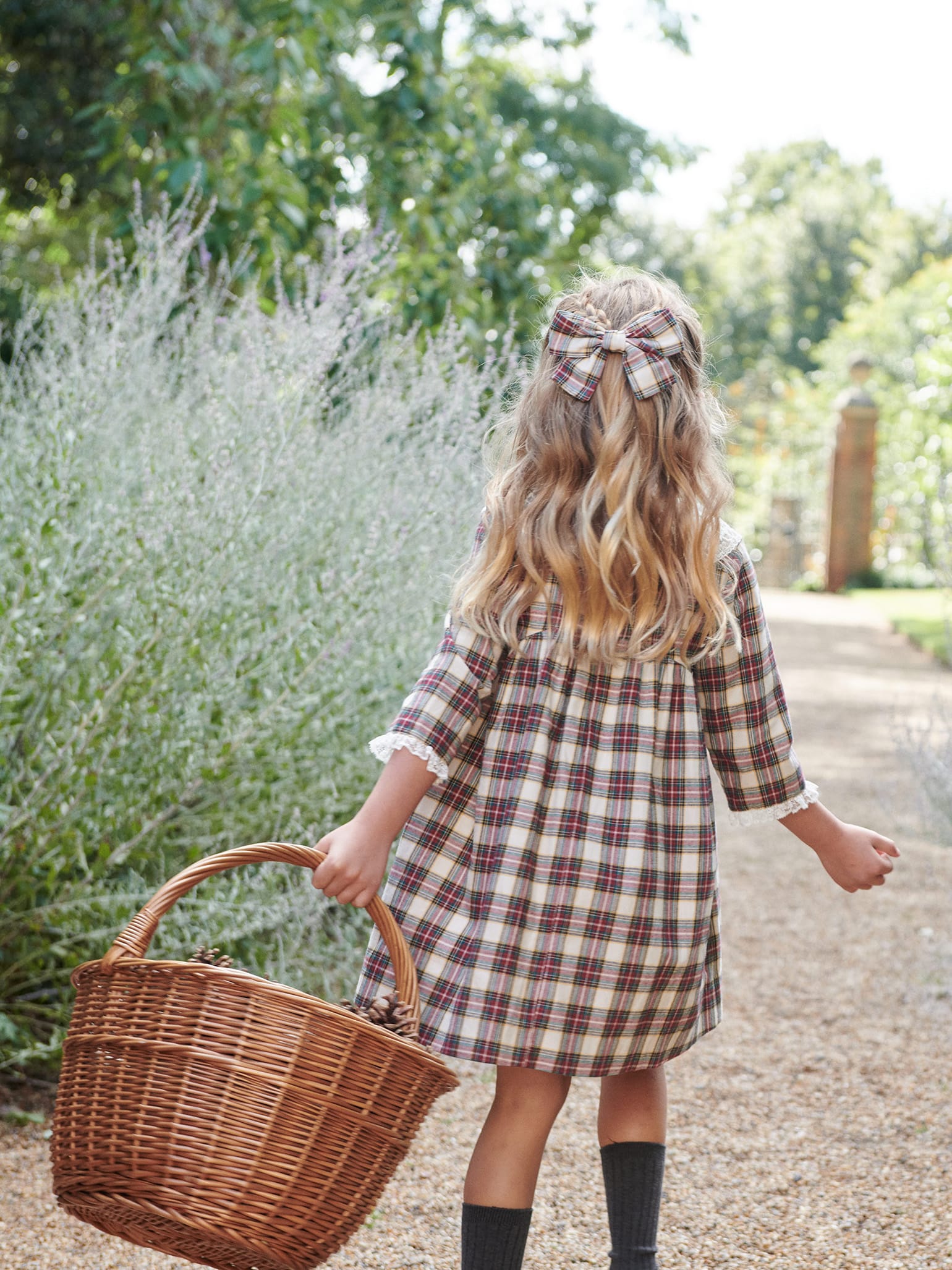 Ivory Tartan Aralia Girl Dress