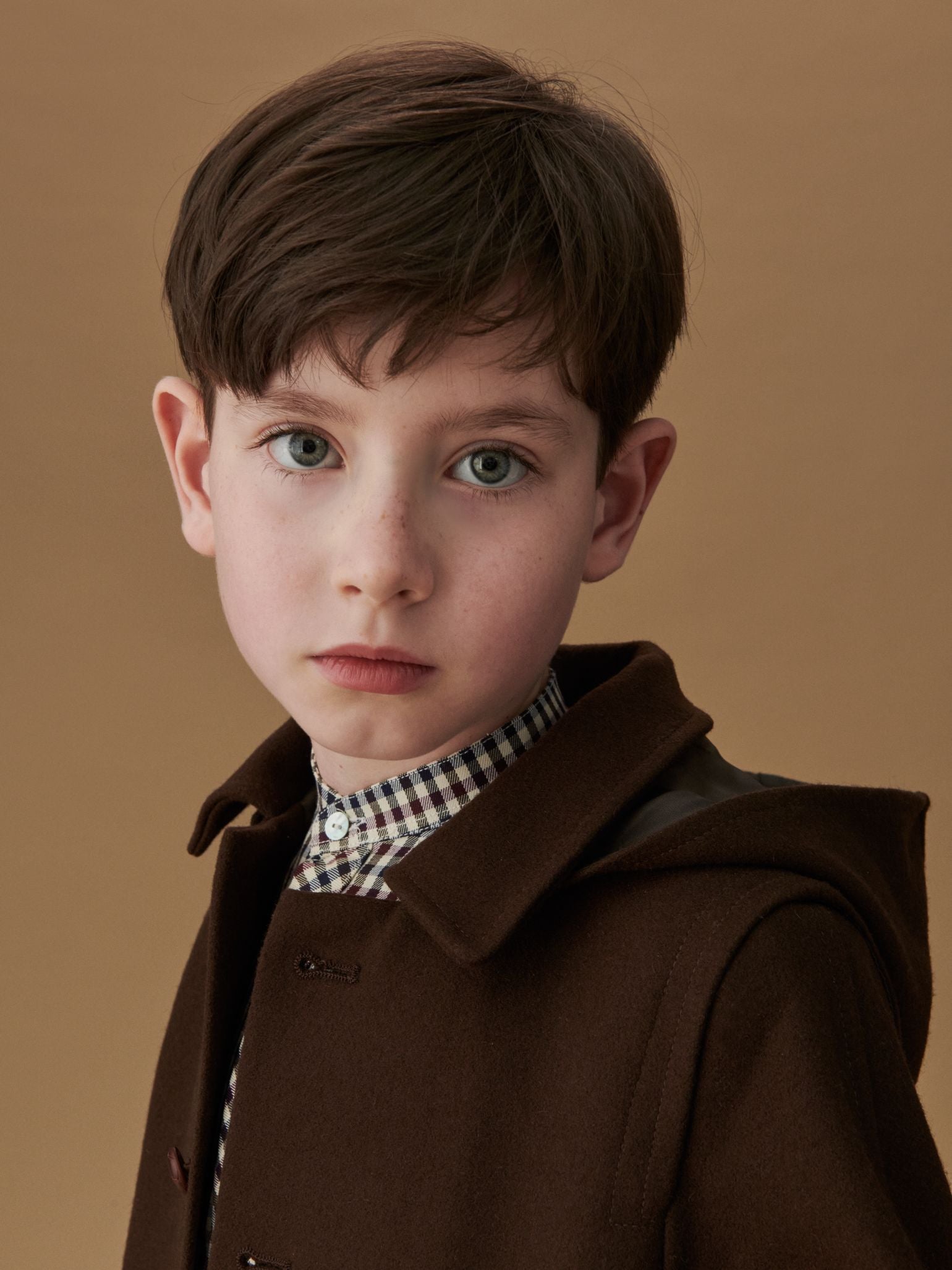 Chocolate Brown Loden Wool Kids Coat | Classic Winter Style – La