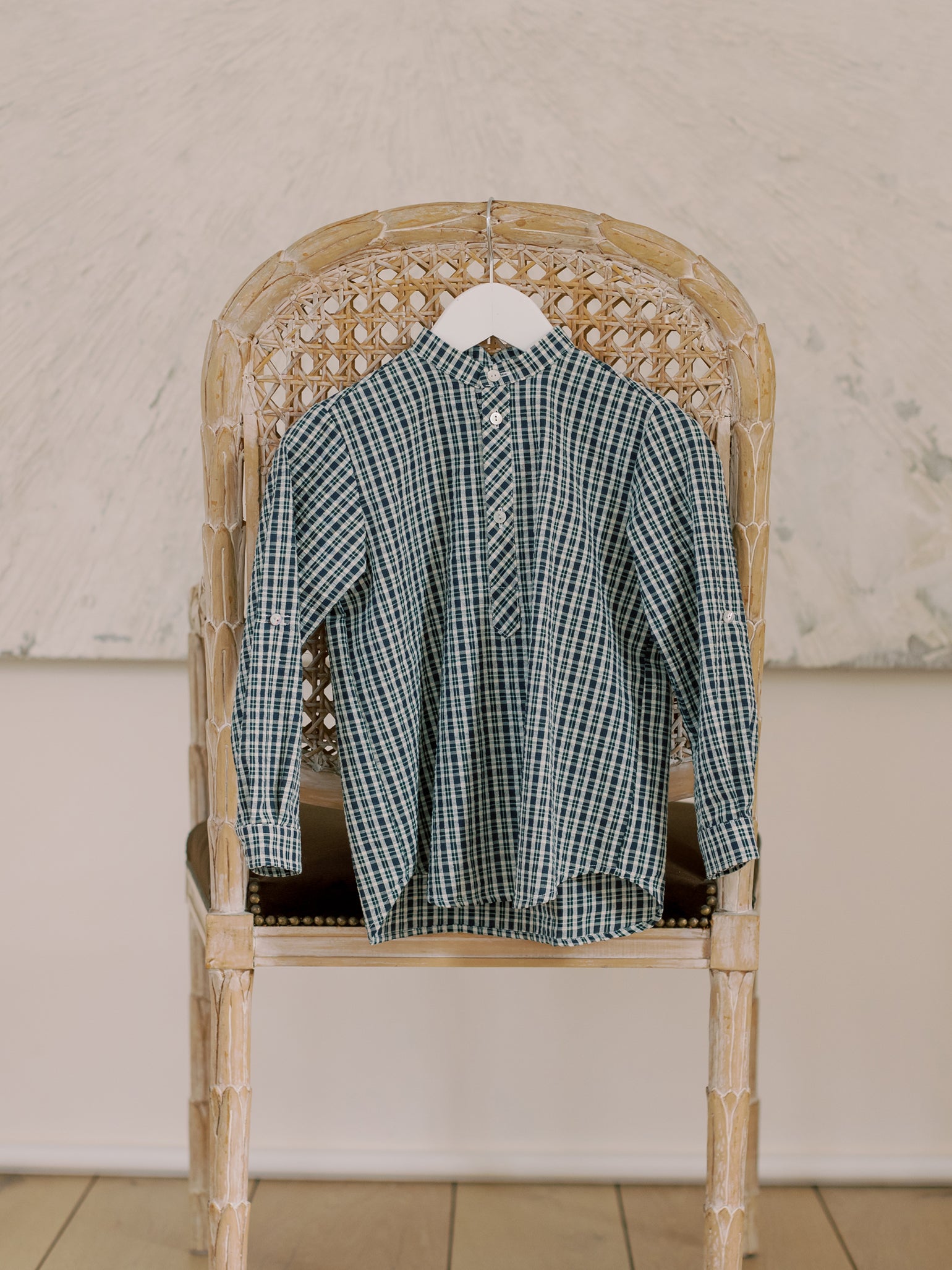 Navy Tartan Mateo Long Sleeve Boy Shirt