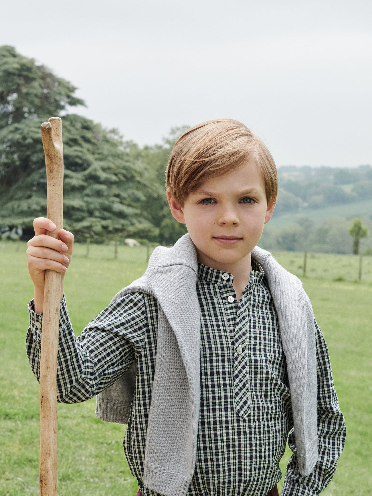 Navy Tartan Mateo Long Sleeve Boy Shirt