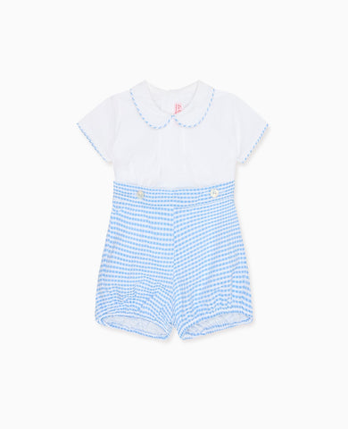 Blue Gingham Mattia Baby Boy Set