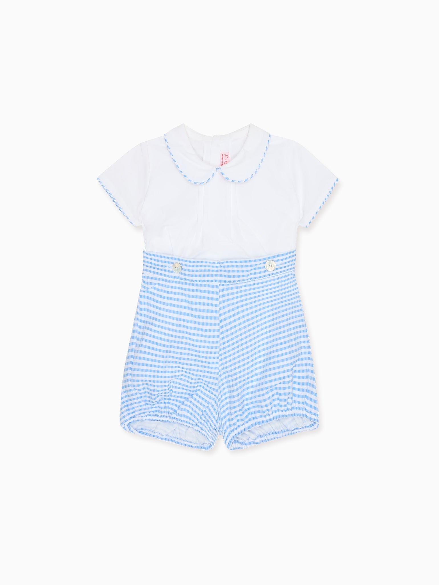 Blue Gingham Mattia Baby Boy Set