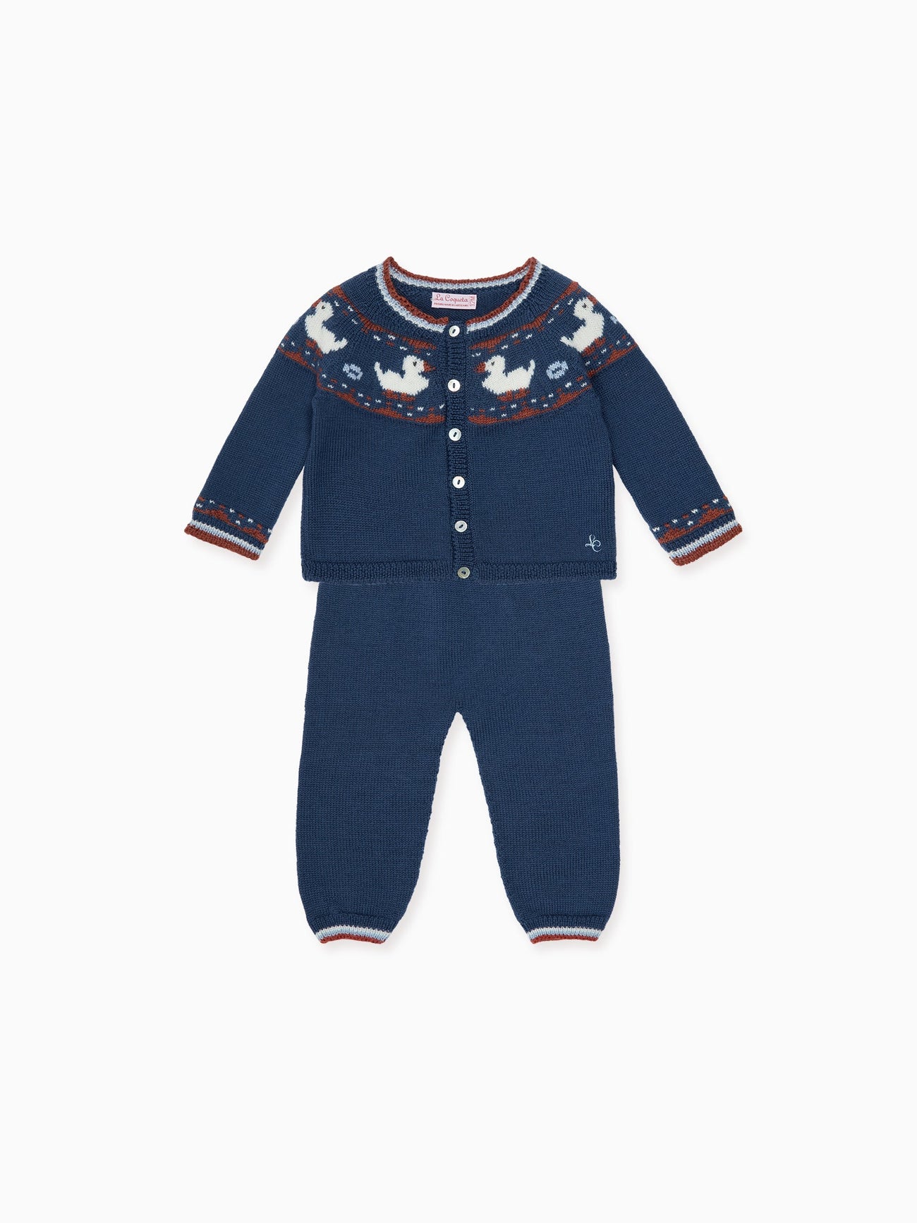 Soft Denim Melange Mavi Merino Duck Baby Knitted Set