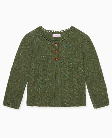 Light Olive Mela Merino Girl Cardigan