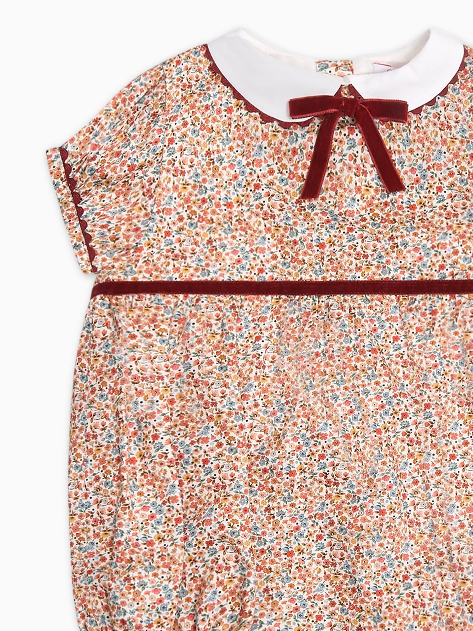Terracotta Floral Melina Baby Girl Romper