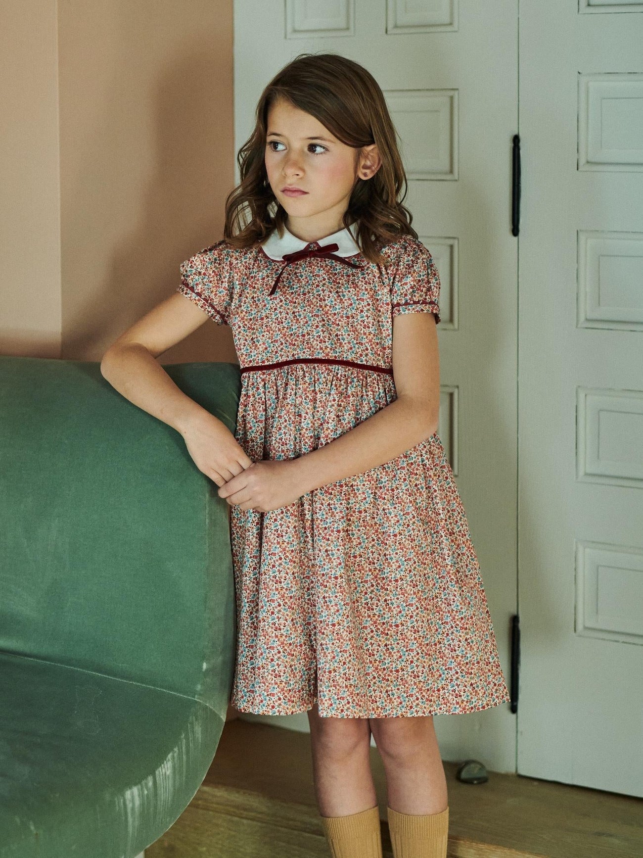 Terracotta Floral Melina Girl Dress