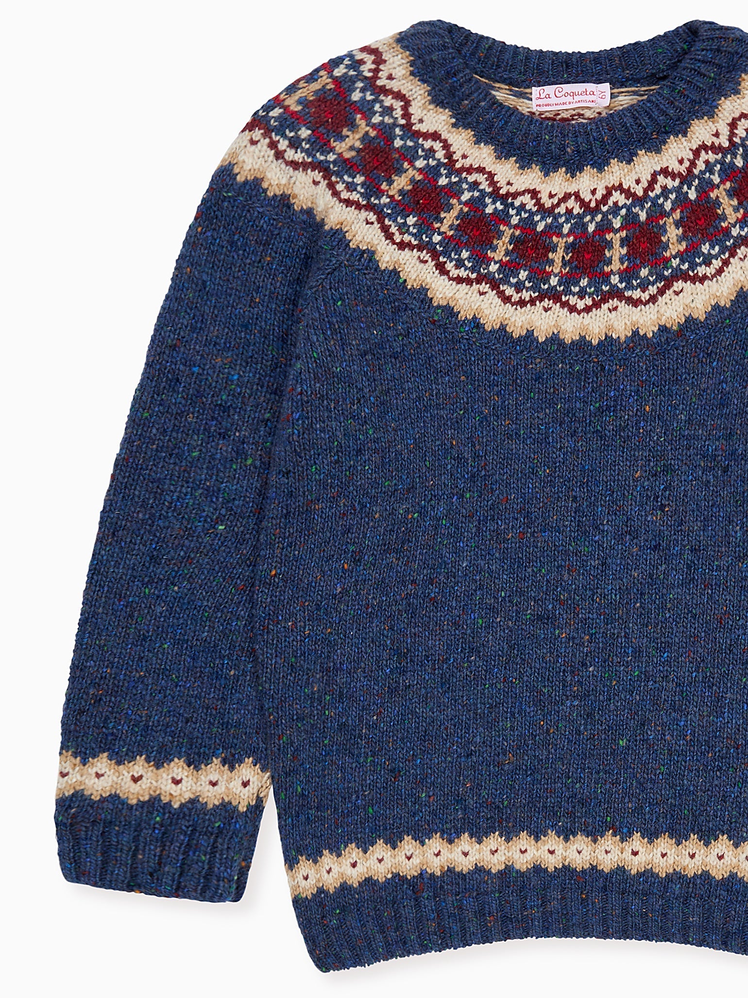 Dark Blue Merino Fair Isle Kids Jumper