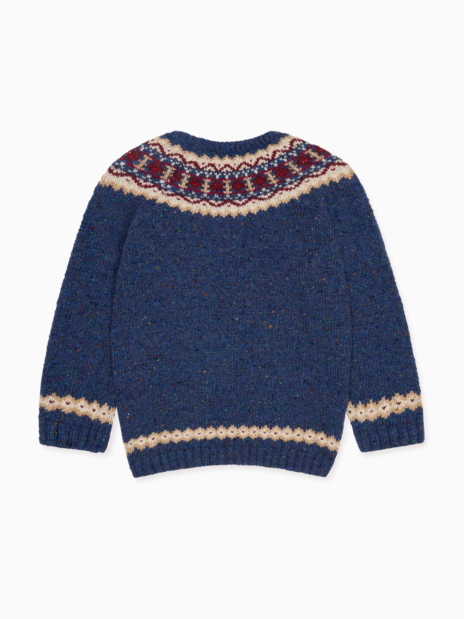 Dark Blue Merino Fair Isle Kids Jumper