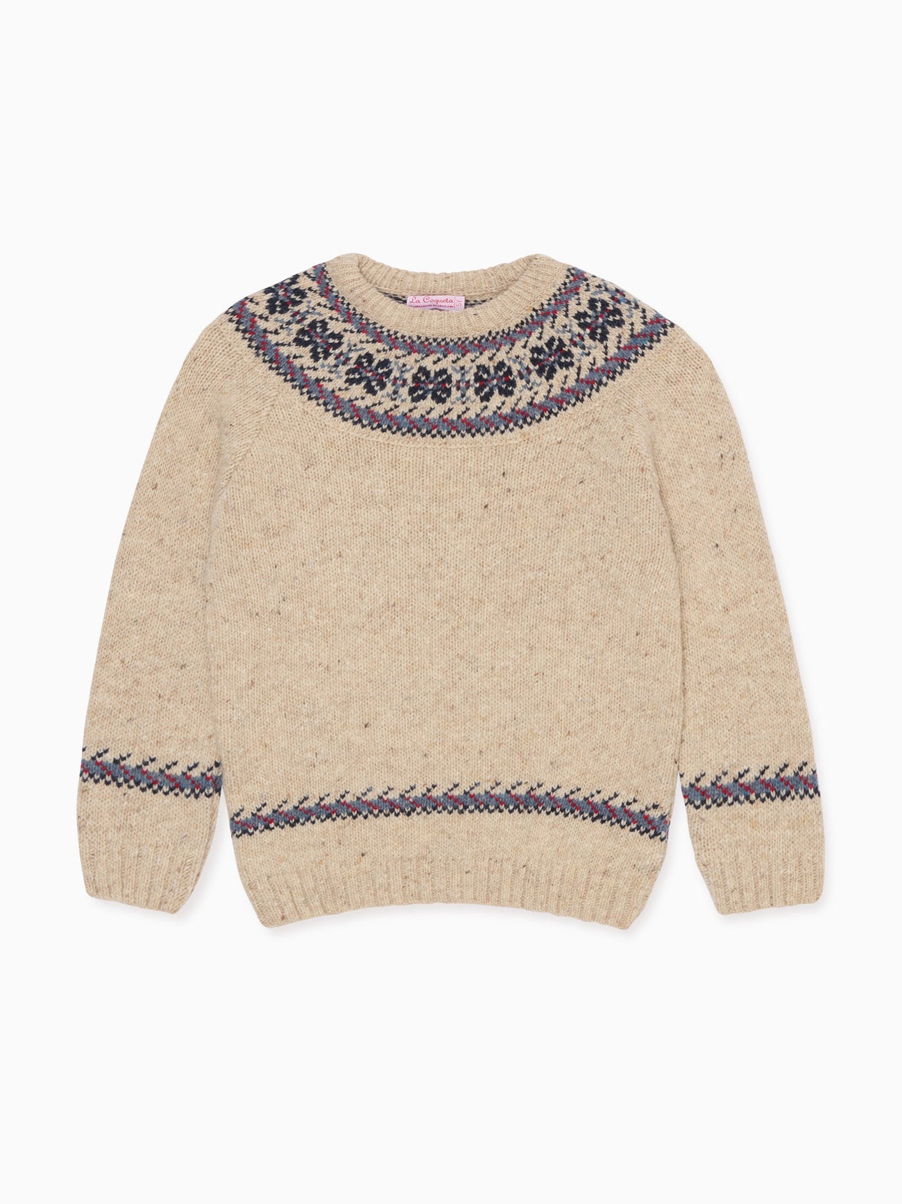 Ivory Merino Fair Isle Kids Sweater