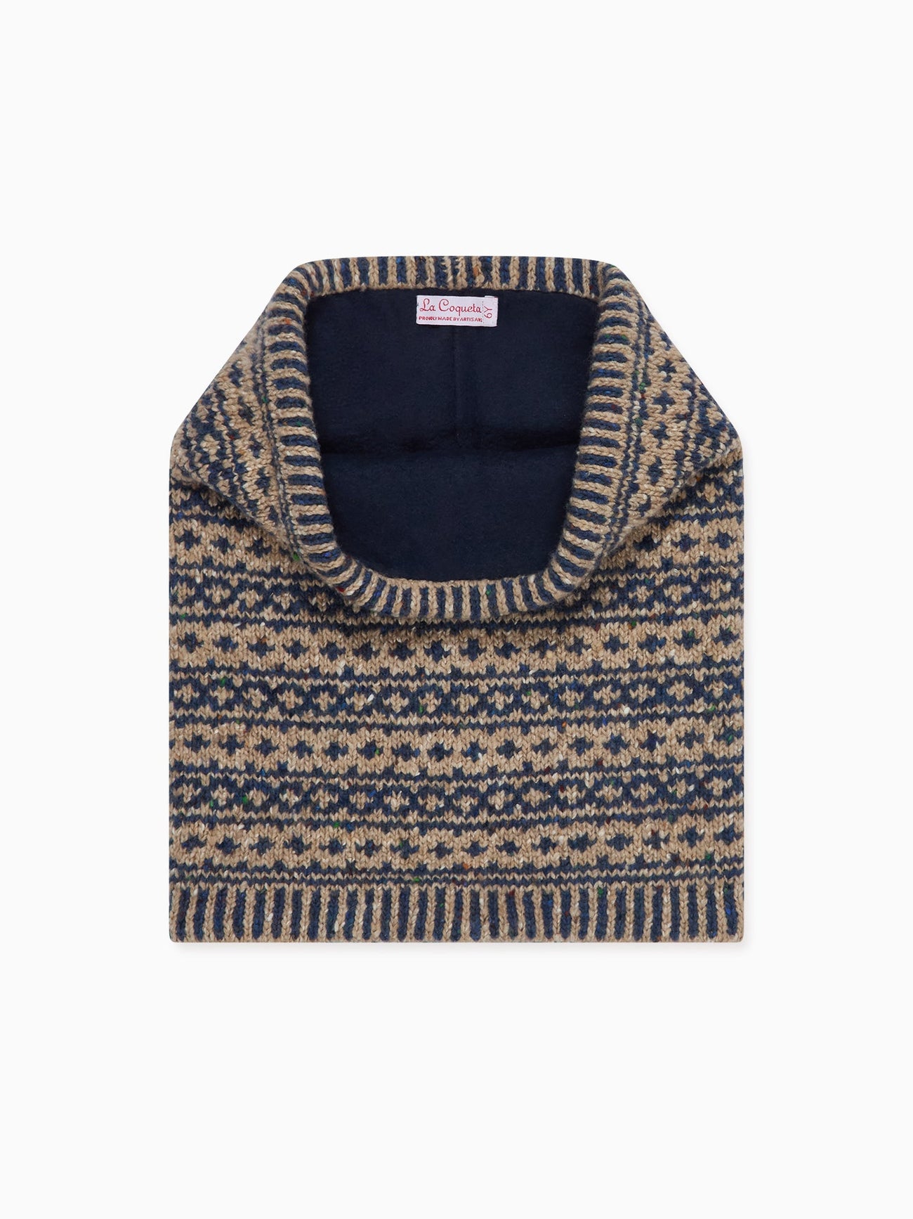 Oatmeal Merino Fair Isle Kids Snood