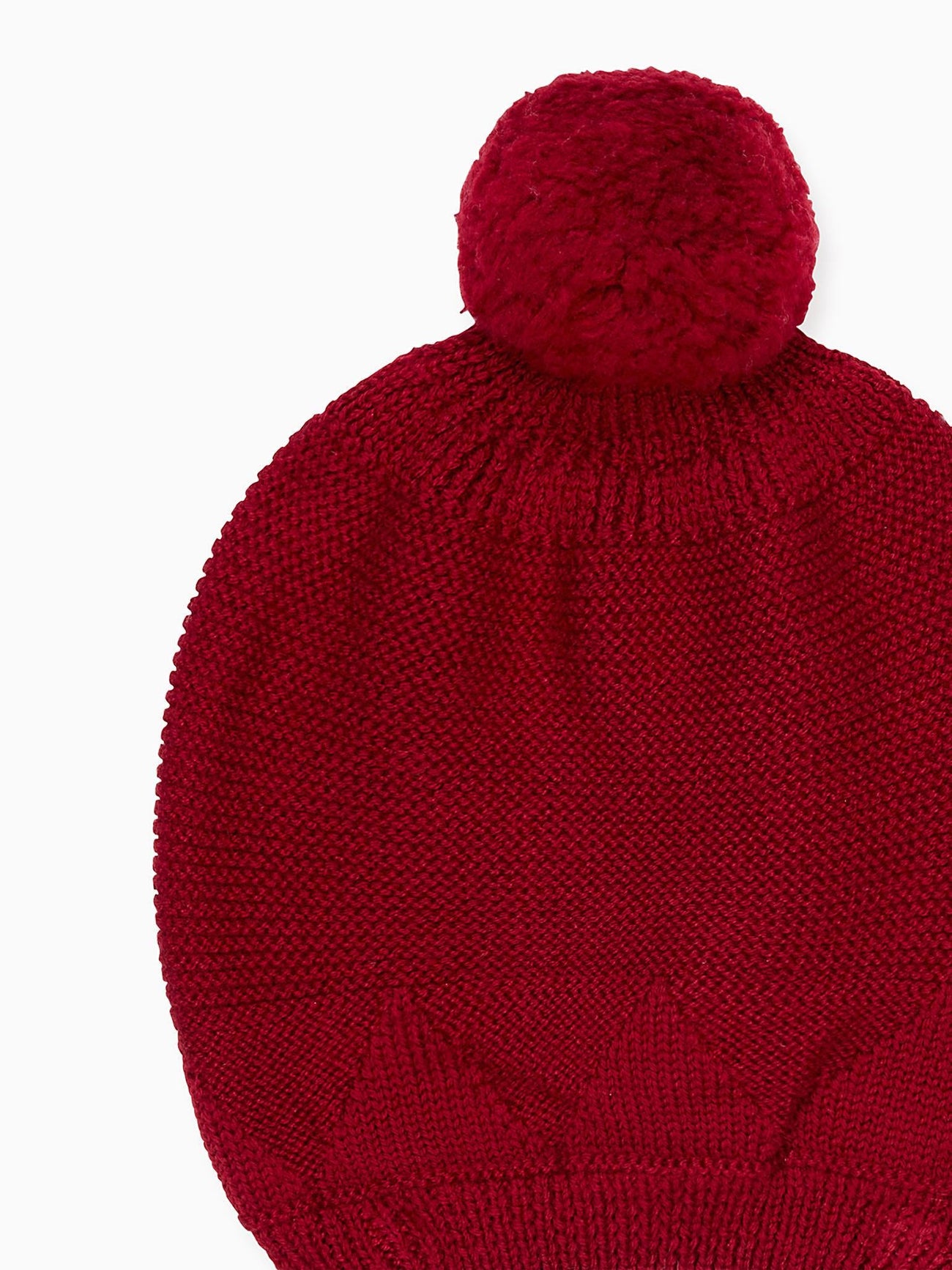 Burgundy Merino Kids Bobble Hat