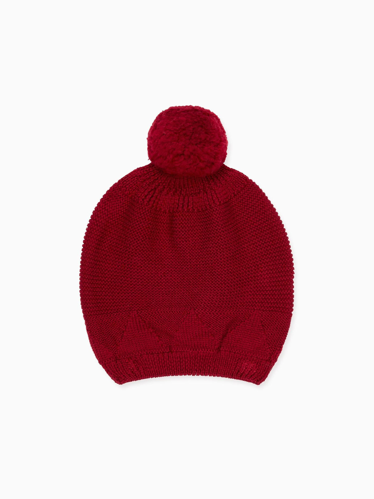 Burgundy Merino Kids Bobble Hat