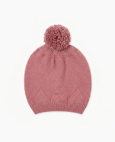 Dark Rose Merino Girl Bobble Hat
