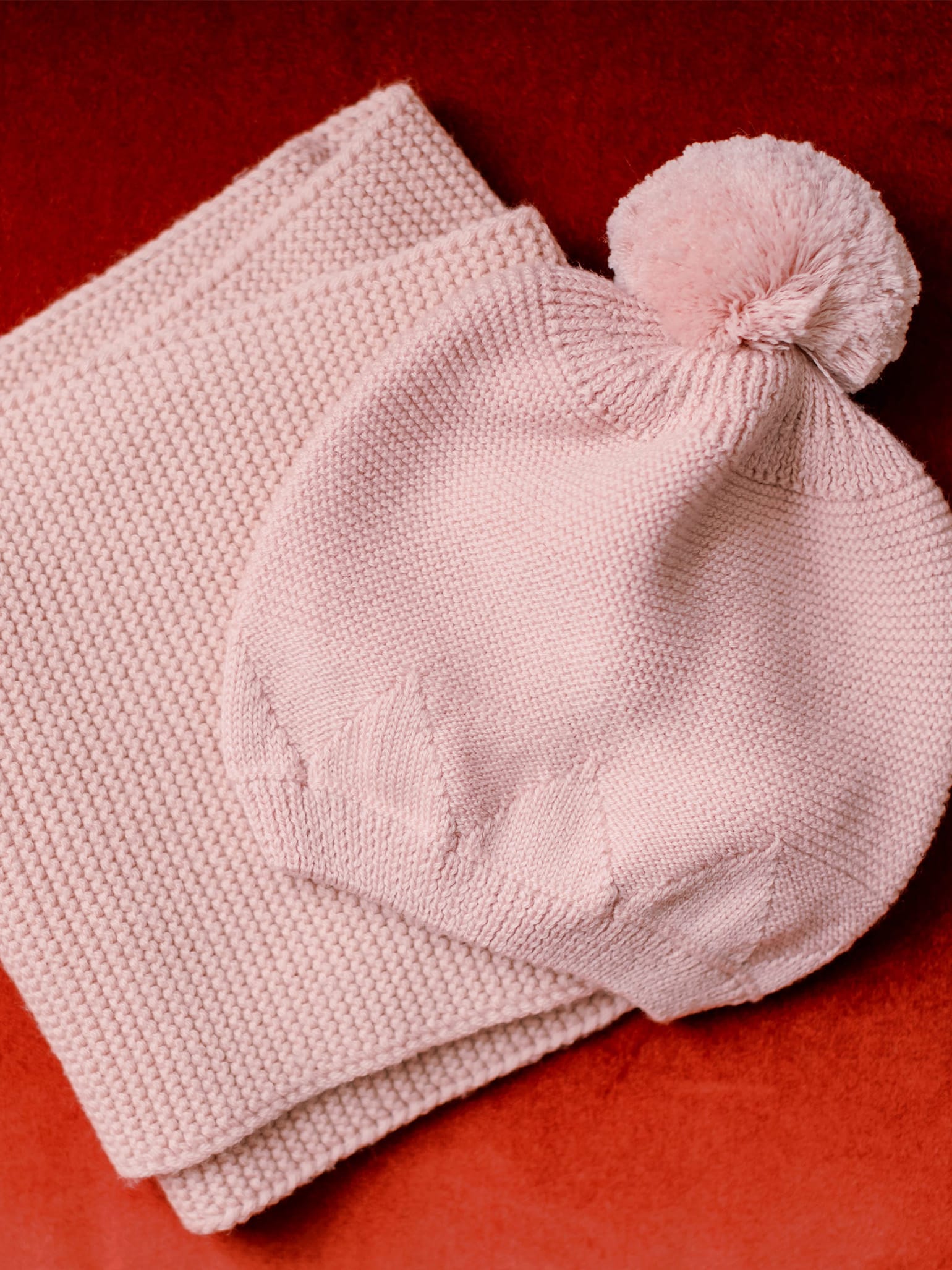 Pink Merino Girl Bobble Hat