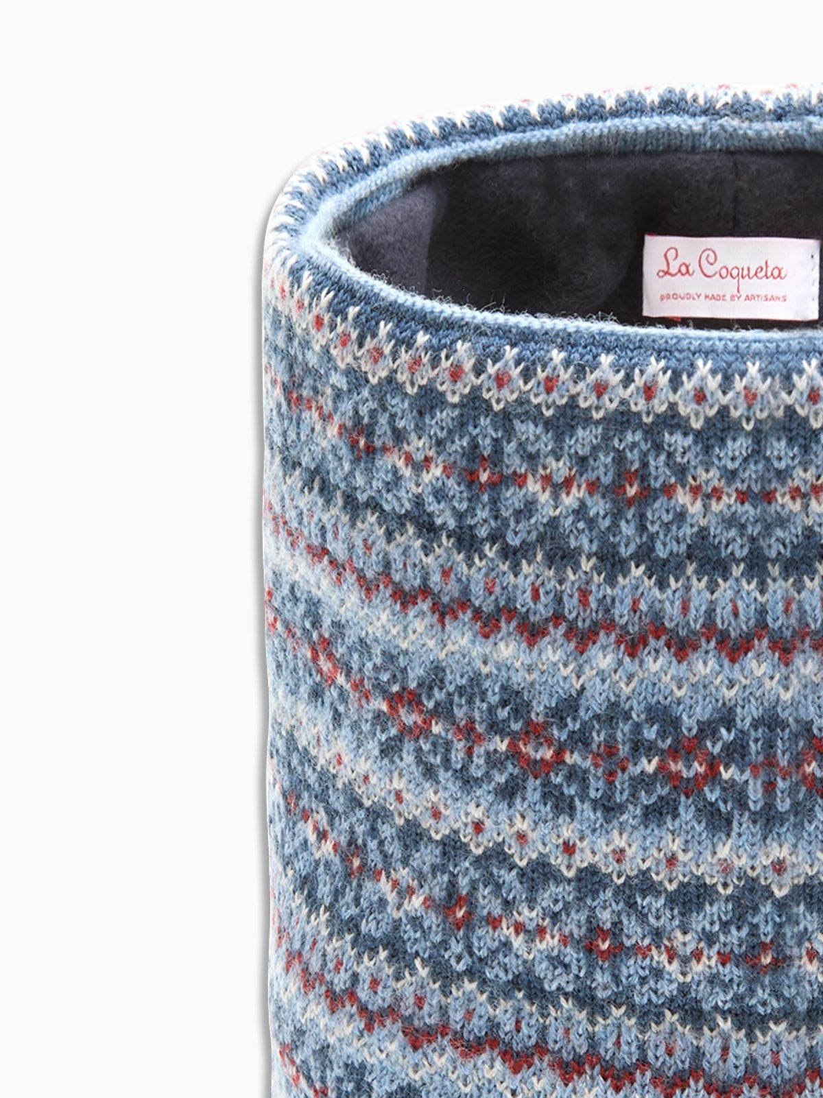 Dusty Blue Merino Fair Isle Kids Snood