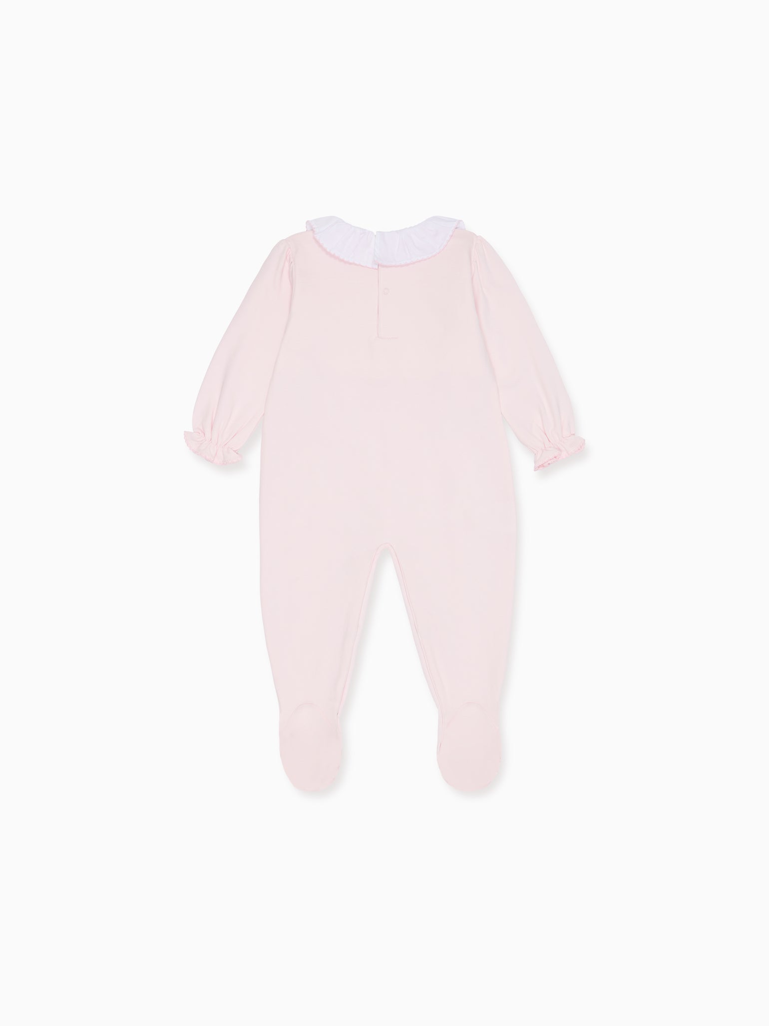 Dusty Pink Mia Baby Girl Hand-Smocked Sleepsuit