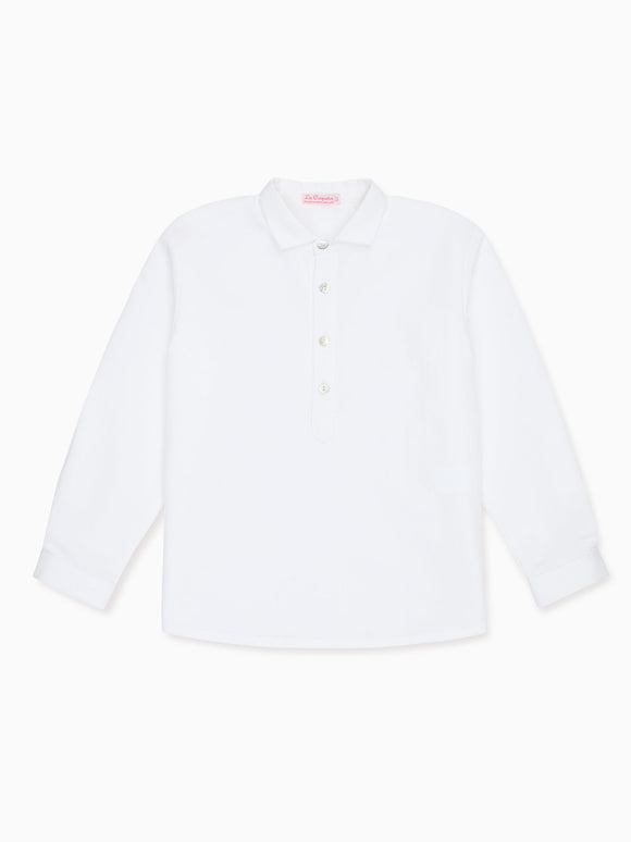 White Gingham Miguel Long Sleeve Boy Shirt
